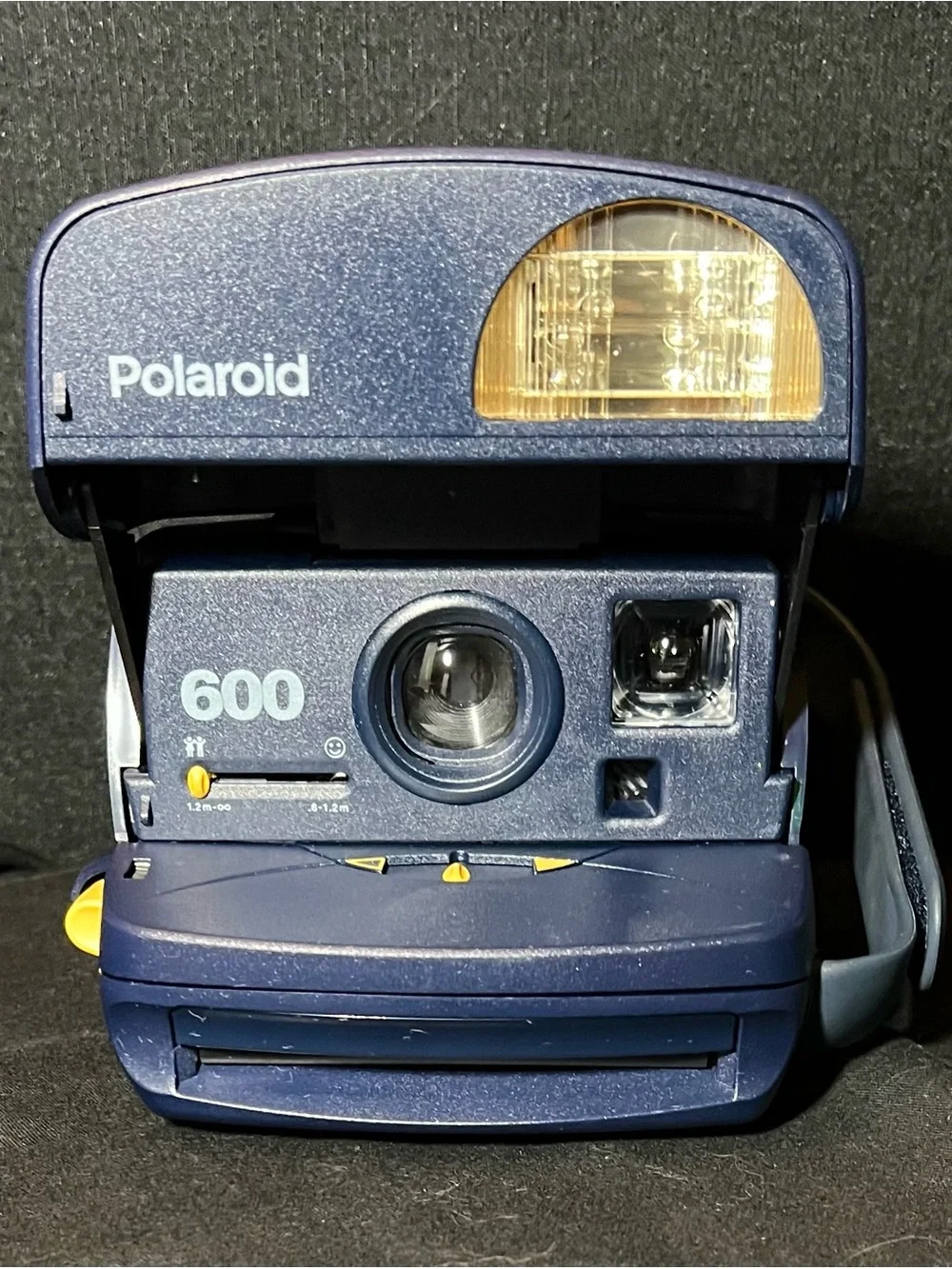 Polaroid 600 Instant Camera - Dark Blue with Yellow Accents